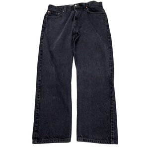 Levis‎ 505 Jeans Men 38Wx32L/37Wx31L Black Regular Fit Cotton Black Batwing